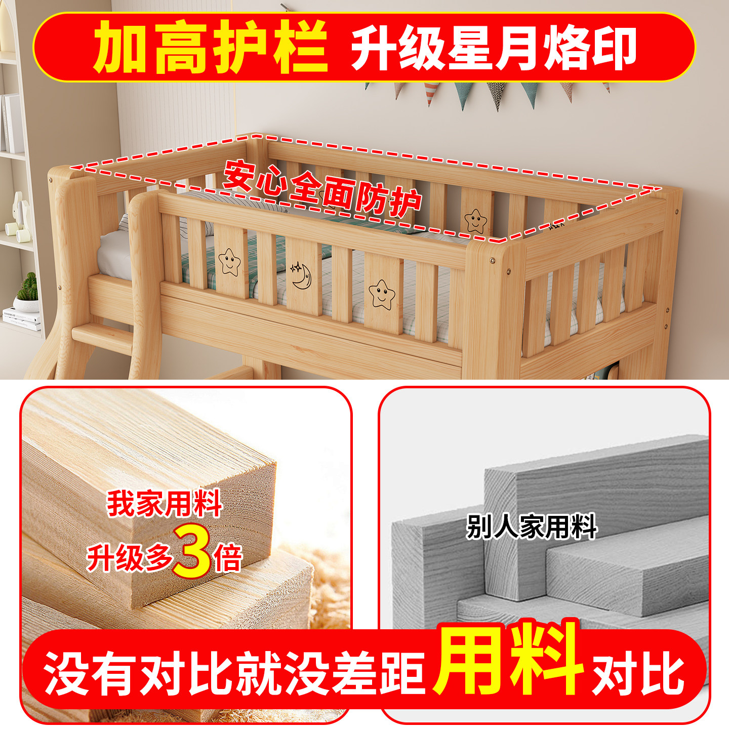 实木上下床双层床两层高低床双人床小户型儿童床上下铺木床子母床,淘宝优惠券,粉丝福利购,淘宝优惠卷