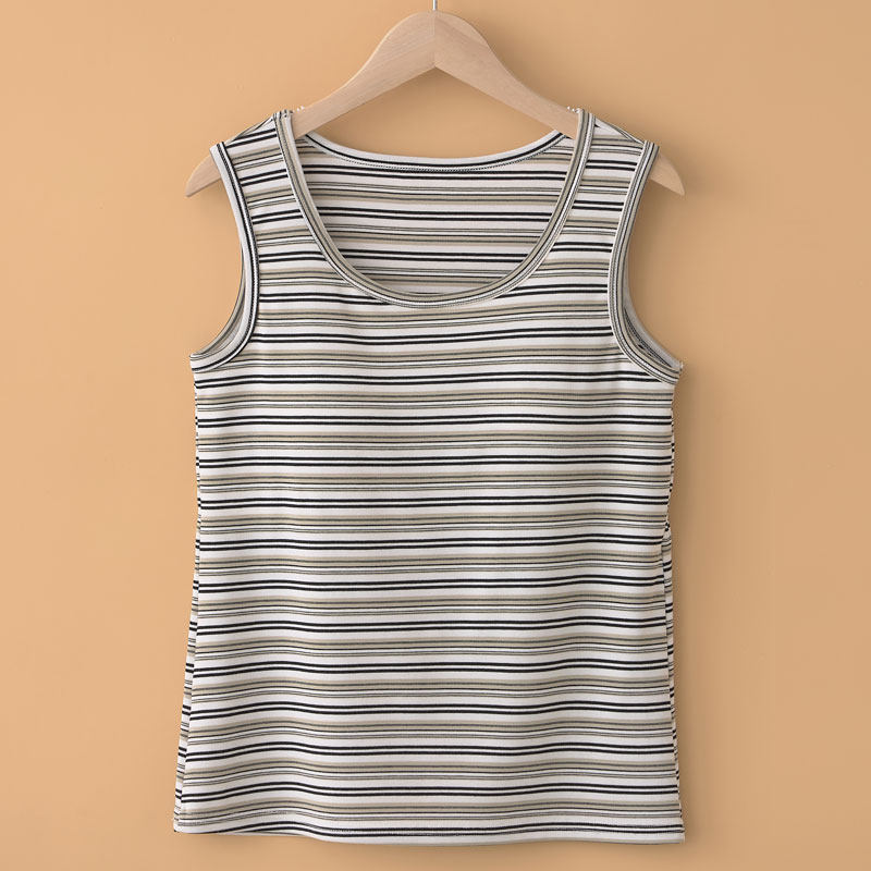 夏季莫代尔条纹带胸垫背心150斤女外穿内搭打底衫加肥加大码吊带,淘宝优惠券,粉丝福利购,淘宝优惠卷