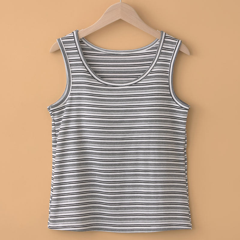 夏季莫代尔条纹带胸垫背心150斤女外穿内搭打底衫加肥加大码吊带,淘宝优惠券,粉丝福利购,淘宝优惠卷