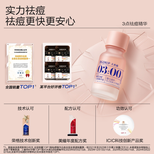 大水滴3点祛痘精华3.0 祛痘淡印舒缓痘肌青少年去痘痘贴淡化红印 - 图1