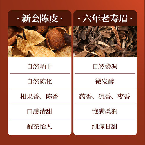 六妙白茶陈皮白茶2018年福鼎白茶新会陈皮老白茶寿眉散茶袋泡茶叶 - 图2