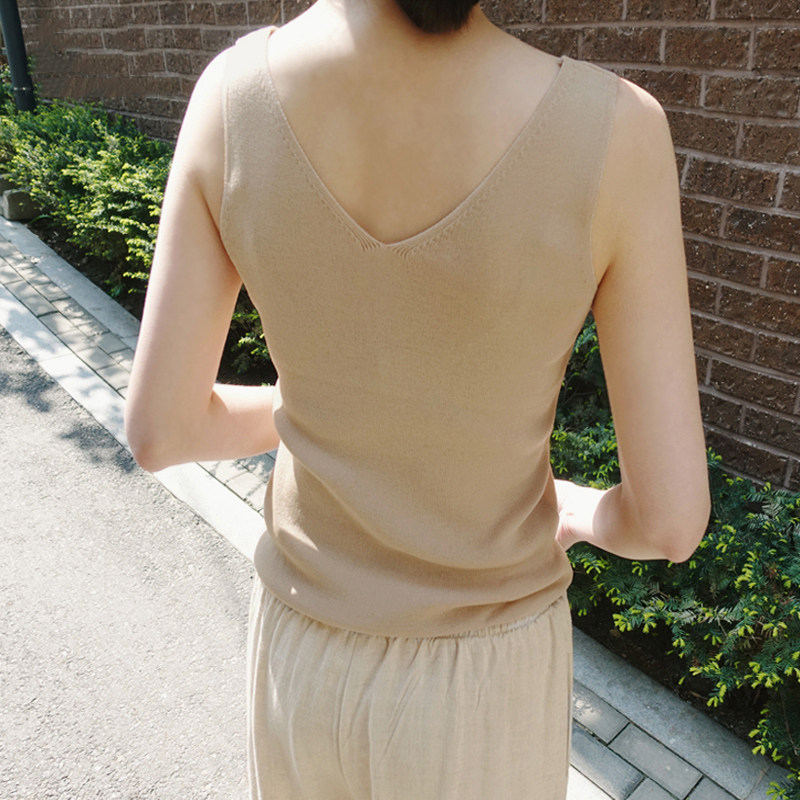 冰丝针织v领吊带背心女夏季内搭 孜莹背心吊带