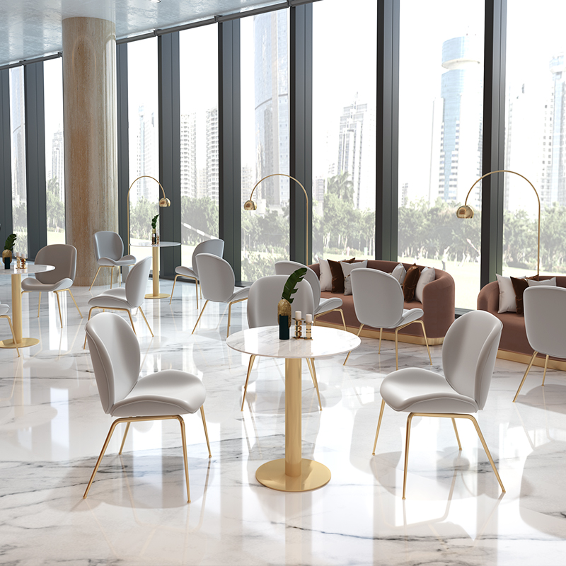 北欧简约休闲小圆桌洽谈桌椅组合办公室会客接待桌咖啡奶茶店桌椅 - 图0