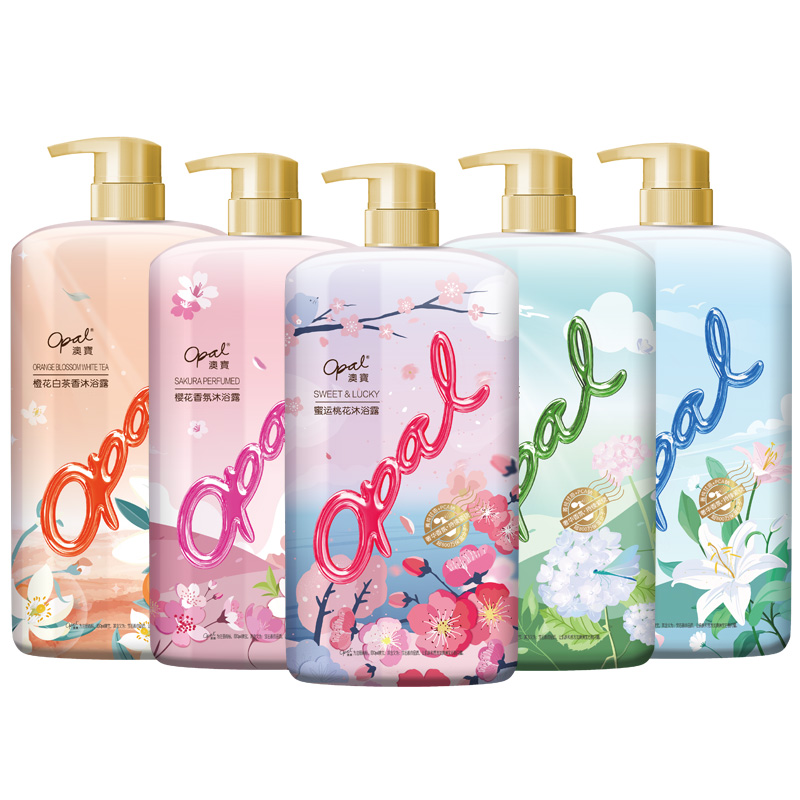 澳宝香氛花园沐浴露马鞭草樱花桃花保湿滋润补水橙花百合1kg大瓶