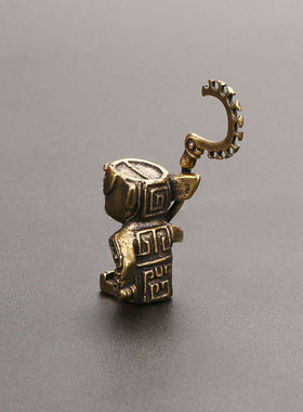 结界兽青铜摆件复古黄铜机器人守卫摆件卡通迷你古代人物侍卫桌面