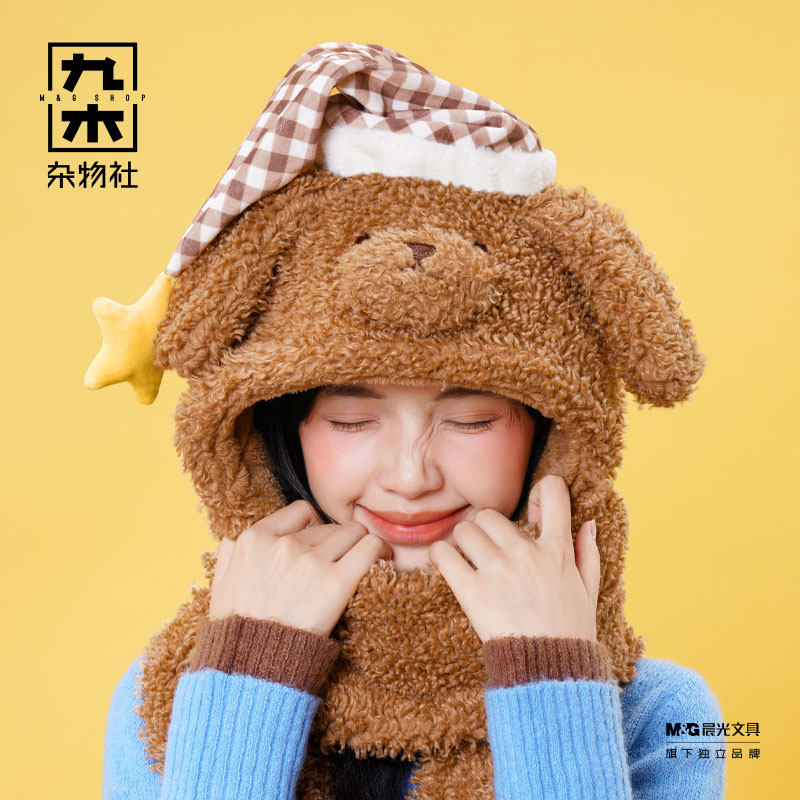 九木杂物社狗富贵围巾手套帽女秋冬针织护耳帽渔夫帽帽子新年礼物,淘宝优惠券,粉丝福利购,淘宝优惠卷