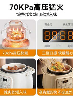 [国补15%]美的迷你电压力锅E220