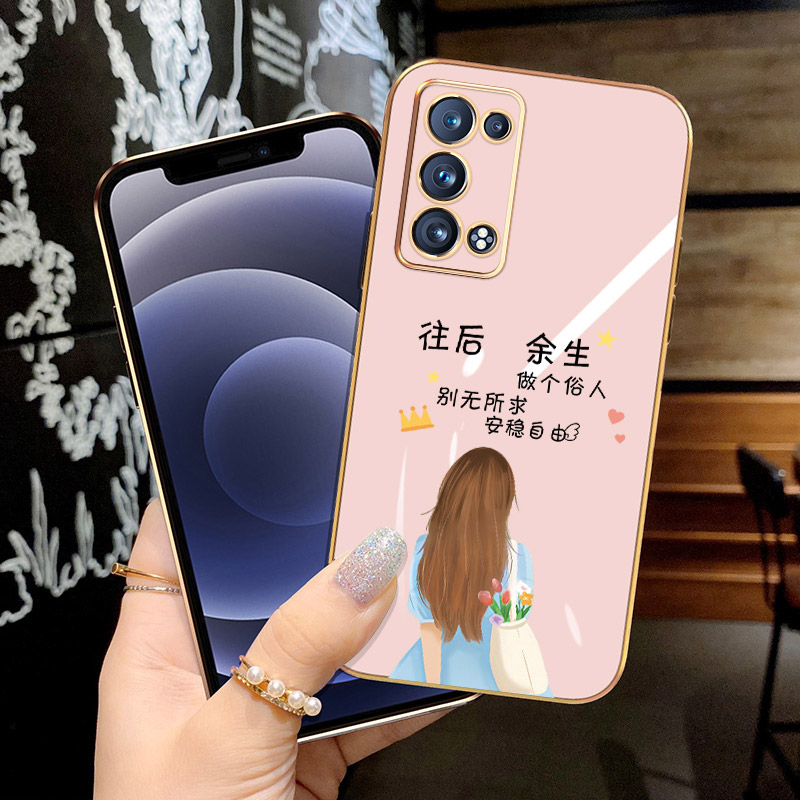 opporeno6手机壳oppo reno6pro加保护硅胶套6pro+镜头全包ren06轻薄软壳6por十防摔外壳0pp0网红潮牌唯美女孩 - 图1