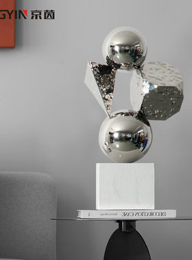 京茵不锈钢现代简约展厅创意摆设