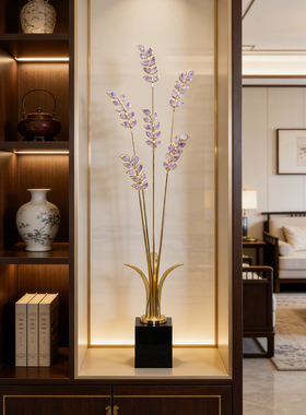 摆件客厅轻奢高档麦穗紫水晶摆件