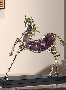 京茵轻奢高档马摆件客厅玄关装饰