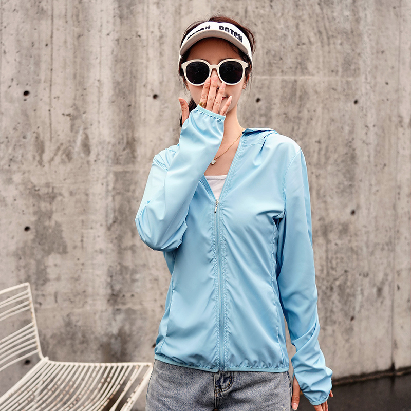 2020夏季新款短款长袖骑车防晒衣 钻沿短外套