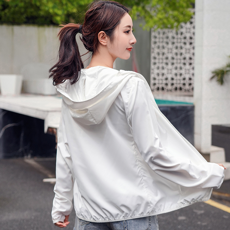 2020夏季新款短款长袖骑车防晒衣 钻沿短外套