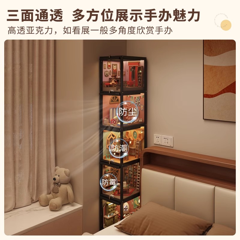 High transparency on three sides-miniature landscaping display cabinet display stand