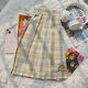 Senyushe original jk plaid skirt embroidered summer short skirt