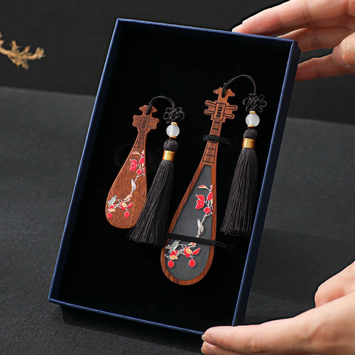 文创礼物中国风红木乐器商务礼品书签U盘高档精致礼盒定制刻字 - 图1