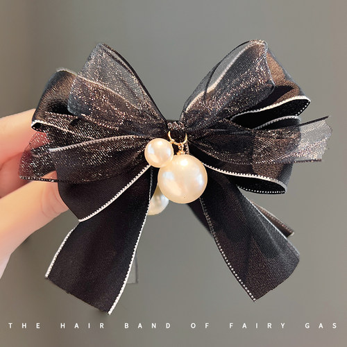 蝴蝶结丸子头抓夹秋冬气质头饰后脑勺盘发神器发卡高级感马尾发夹 - 图3