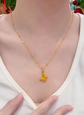 小红书同款碎碎冰蝴蝶项链女轻奢小众设计百搭时尚高级感锁骨链