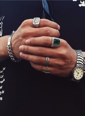 绿色做旧银饰邦BANG“翡翠嘻哈