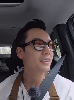 方形窄框潮流陈伟霆同款茶色墨镜