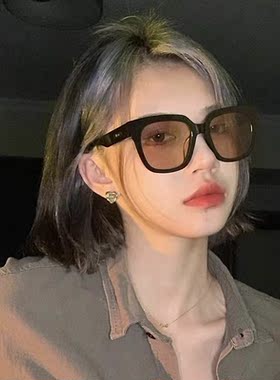 防紫外线方形ins男女茶色墨镜