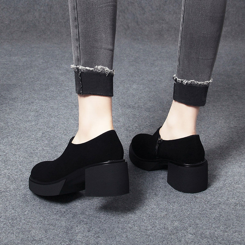 厚底鞋2025新款秋季女鞋春秋款单鞋高跟鞋粗跟皮鞋超软羊皮乐福鞋,淘宝优惠券,粉丝福利购,淘宝优惠卷