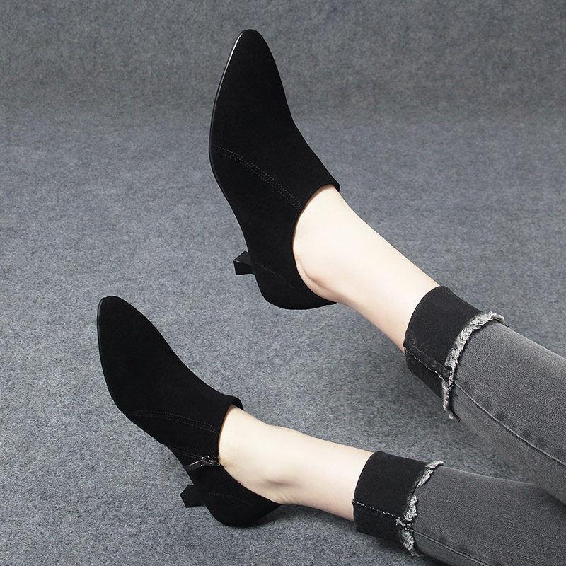 2025新款春款女鞋3公分小跟鞋羊皮深口单鞋女真皮法式尖头鞋皮鞋,淘宝优惠券,粉丝福利购,淘宝优惠卷