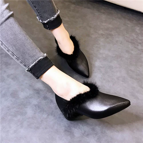 Зимняя обувь, зимние туфли с заостренным носом для кожаной обуви, коллекция 2023