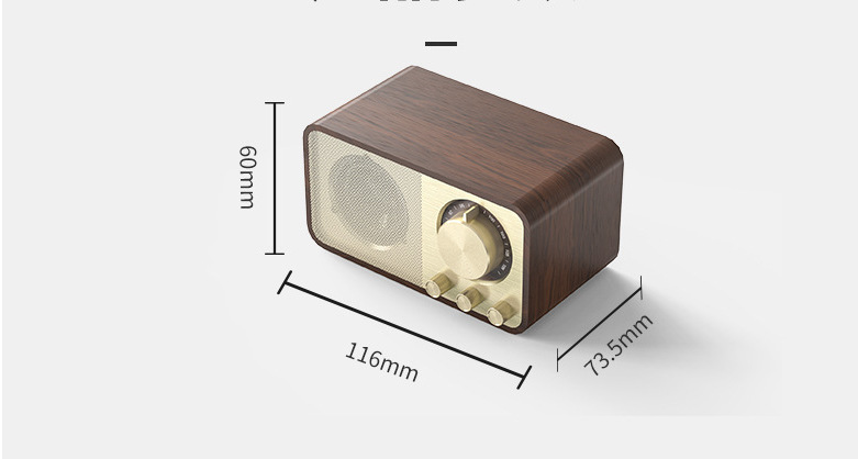 外贸新款JY66复古蓝牙音箱 无线FM收音机低音炮便携木质蓝牙音响 - 图0