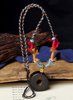 原创设计仿犀牛角手工编织项链文玩民族风骨头毛衣链饰品