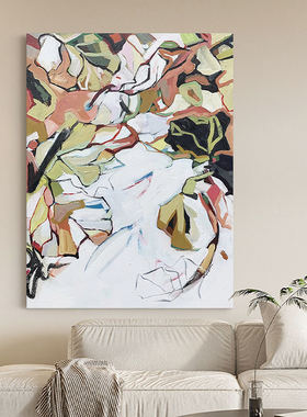 E painting手绘油画 《模样》北欧样板间客厅餐厅卧室艺术挂画