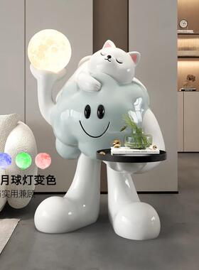 卡通大型客厅落地摆件轻奢实用乔迁礼物电视柜旁沙发边几茶几装饰