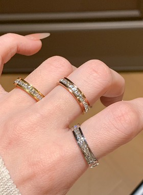 彩色满钻满天星钛钢戒指女可碰水