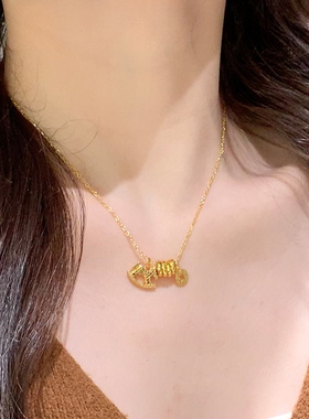 碎冰冰摇摇马钱币多多项链女中式
