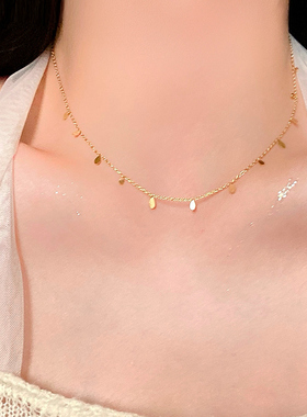 金闪闪钛钢项链女精致流苏