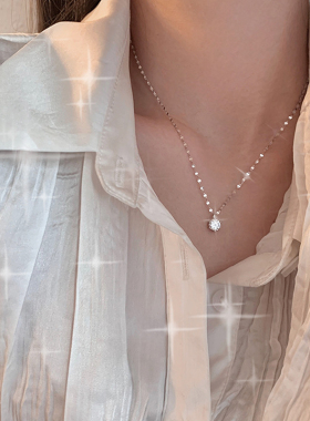 六爪单钻锆石项链女锁骨链颈链