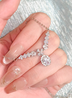 天使之翼鹅蛋项链女轻奢小众