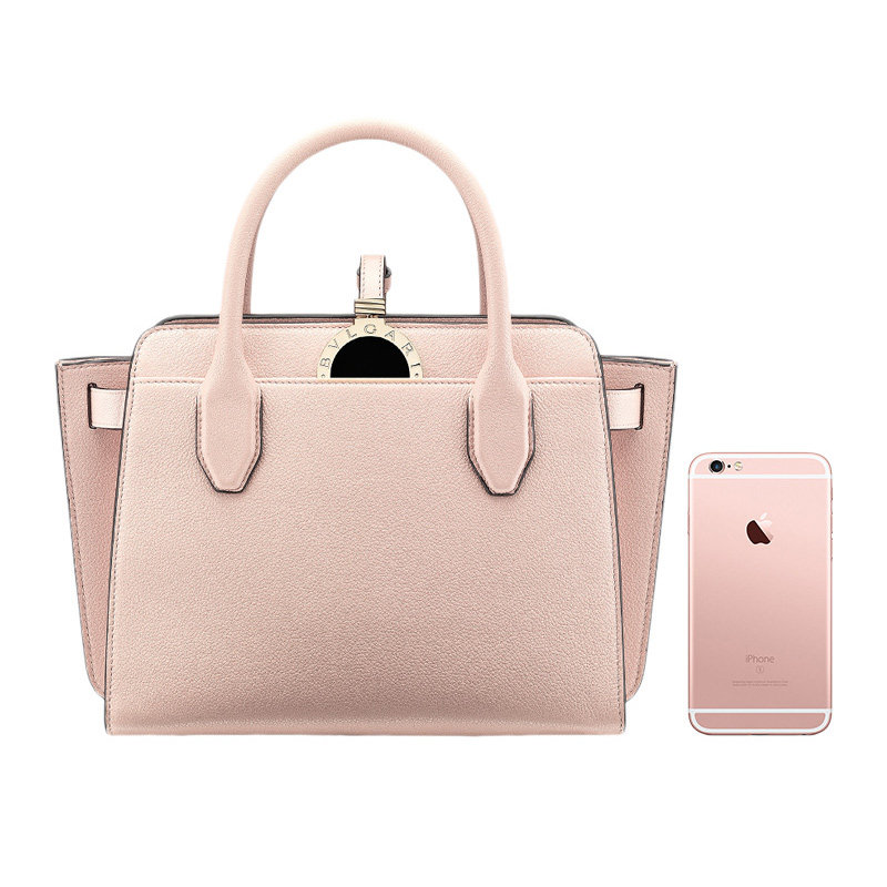 bvlgari粉色女士大容量手提手拿包 联采海外女士包袋