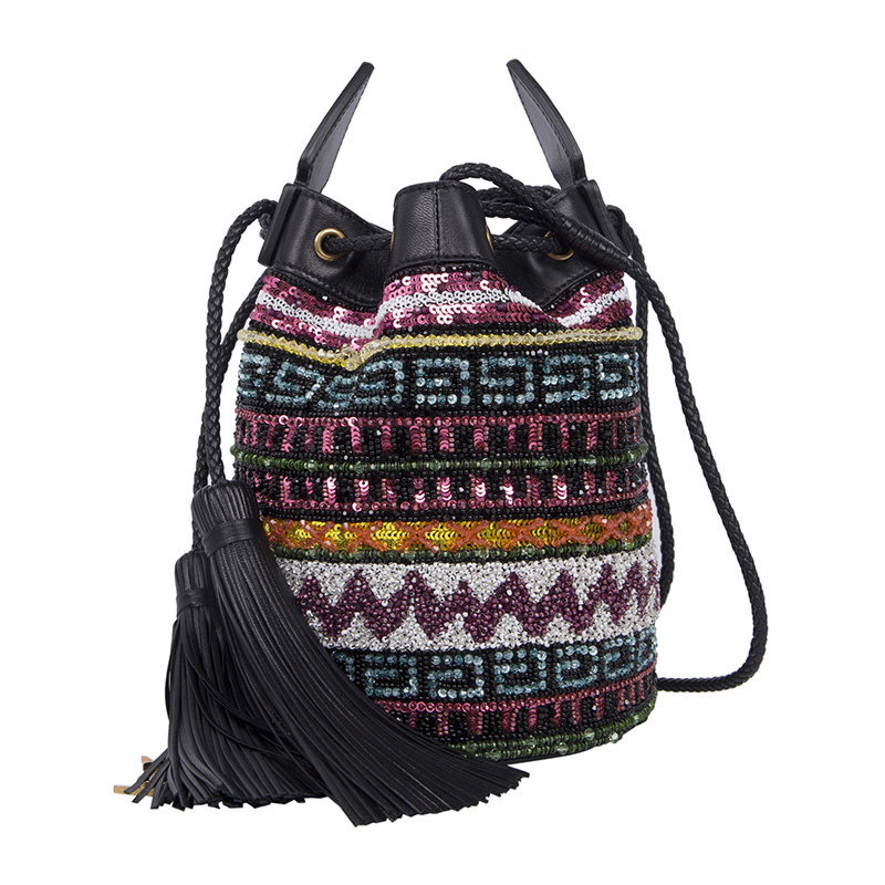 圣罗兰女士挎包民族风印花单肩包 联采海外女士包袋