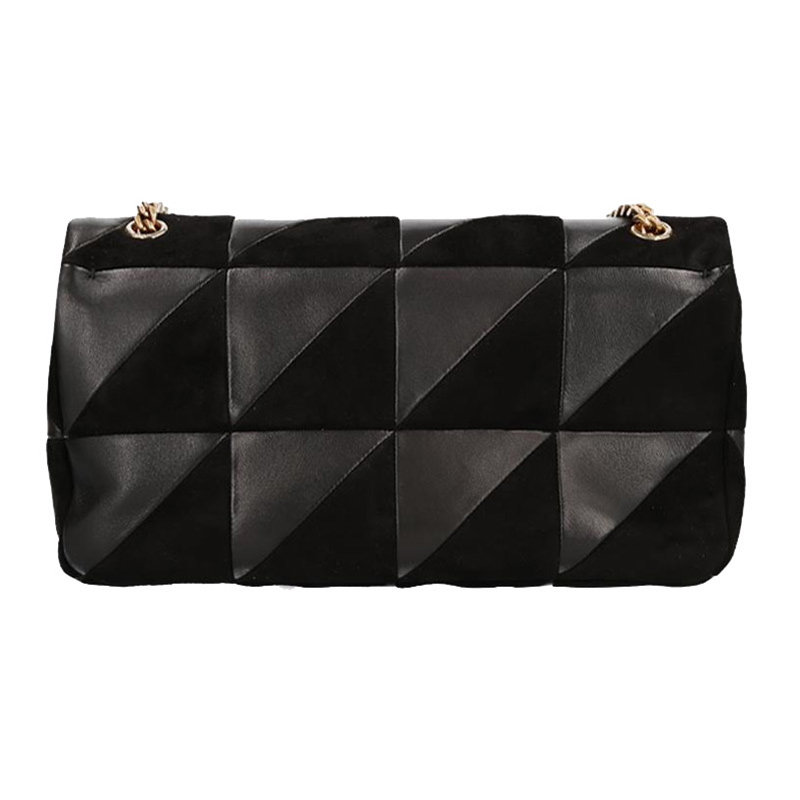 圣罗兰女士黑金配色单肩斜挎手提包 联采海外女士包袋