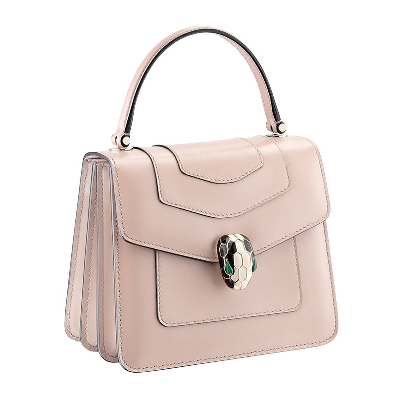 bvlgari女士浅粉色小牛皮斜挎包 联采海外女士包袋