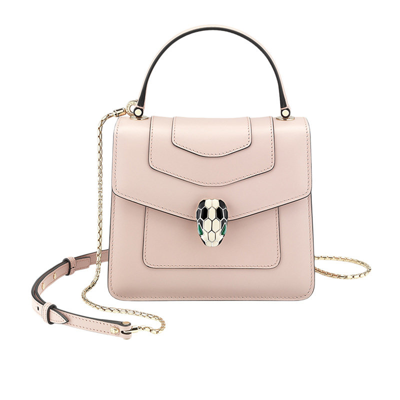 bvlgari女士浅粉色小牛皮斜挎包 联采海外女士包袋