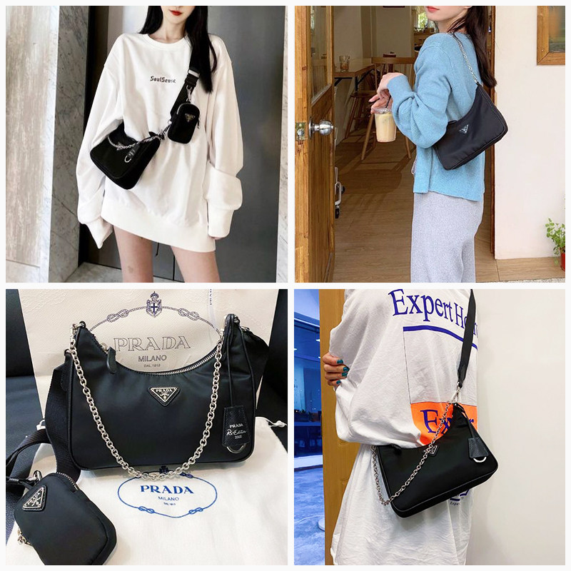 现货prada hobo三合一女士斜挎包包 联采海外女士包袋
