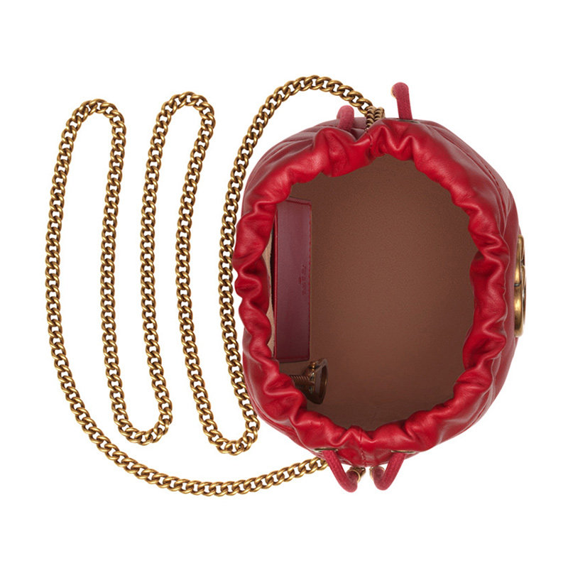 gucci女士红色ggmarmont水桶包 联采海外女士包袋