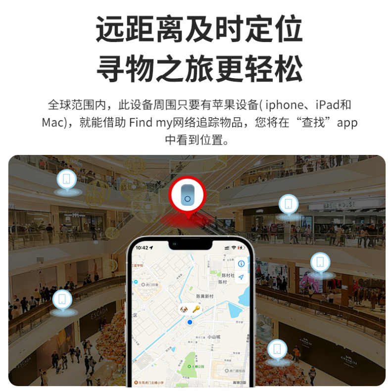 适用于苹果airtag防丢神器车卡包钱包钥匙扣卡套平替airtag 华强北四个findmy儿童蓝牙定位器4个防丢器 - 图0
