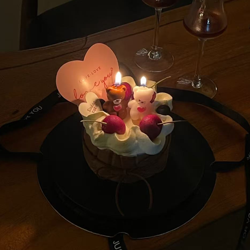 2.14情人节蛋糕装饰情侣爱心小熊蜡烛loveyou卡片甜品烘焙插件,淘宝优惠券,粉丝福利购,淘宝优惠卷