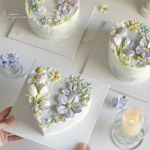 网红翻糖巧克力硅胶刮刀花格桑花郁金香叶子模具蛋糕装饰烘焙工具 - 图2