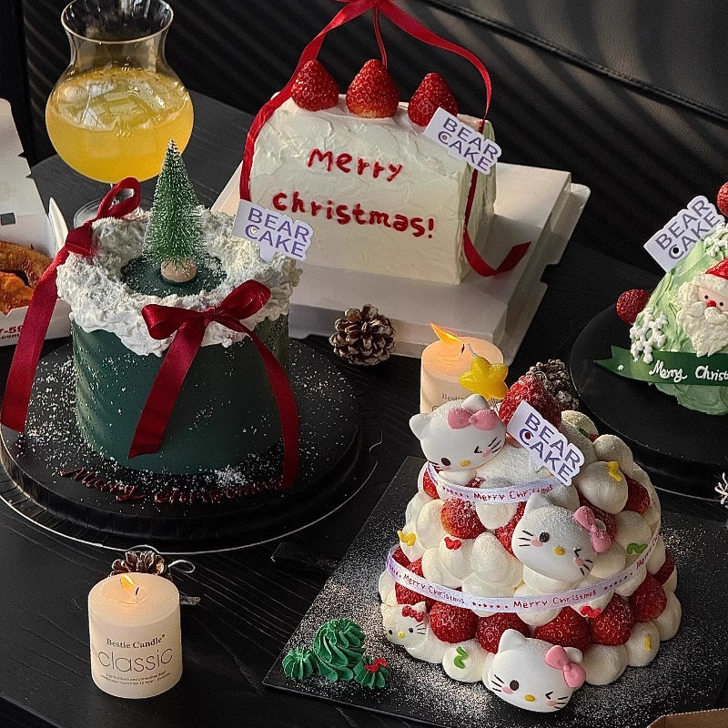 网红圣诞节kt猫许愿树蛋糕装饰圣诞可爱粉色小猫甜品插件烘焙摆件,淘宝优惠券,粉丝福利购,淘宝优惠卷