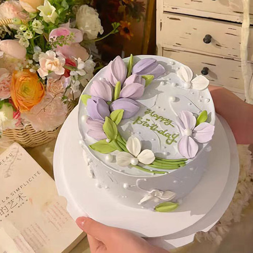 网红翻糖巧克力硅胶刮刀花格桑花郁金香叶子模具蛋糕装饰烘焙工具 - 图3