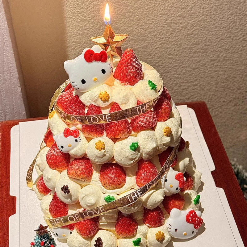 网红圣诞节树kt猫许愿树蛋糕装饰小猫HelloKitty摆件烘焙装扮插件,淘宝优惠券,粉丝福利购,淘宝优惠卷